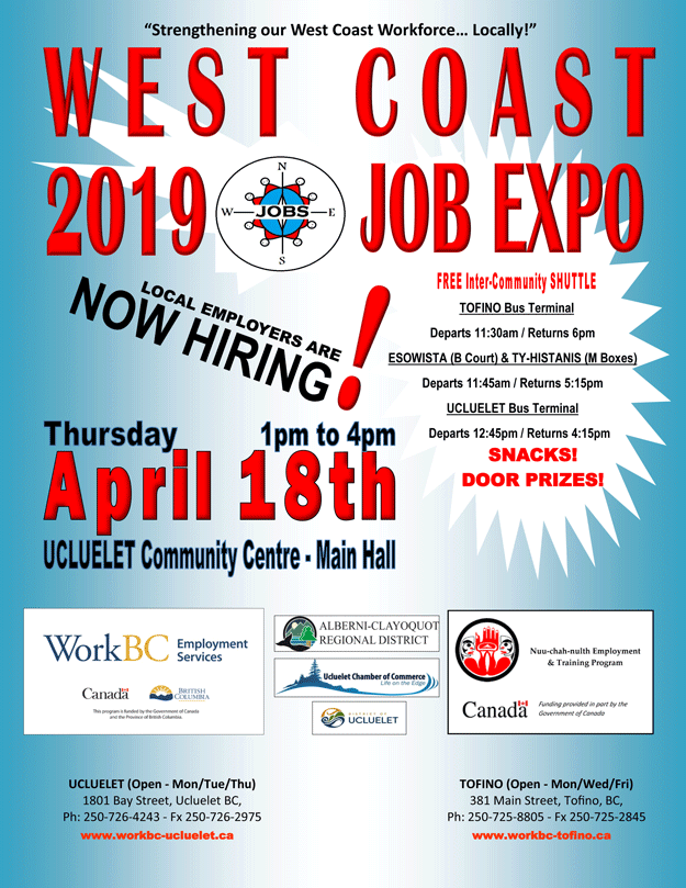 West Coast Job Expo April 18, 2019 | Alberni Valley Employment Centre